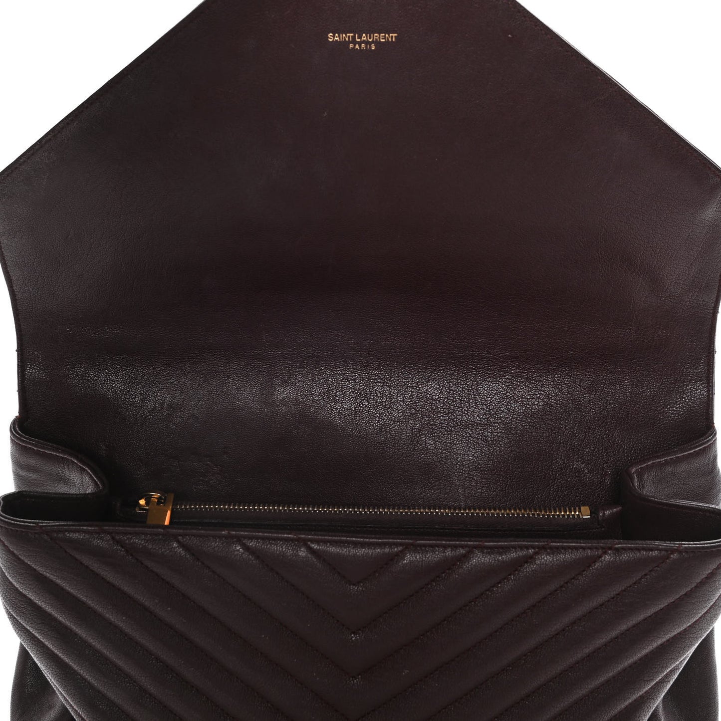 Sheepskin Matelasse Chevron Monogram Large College Satchel Bordeaux