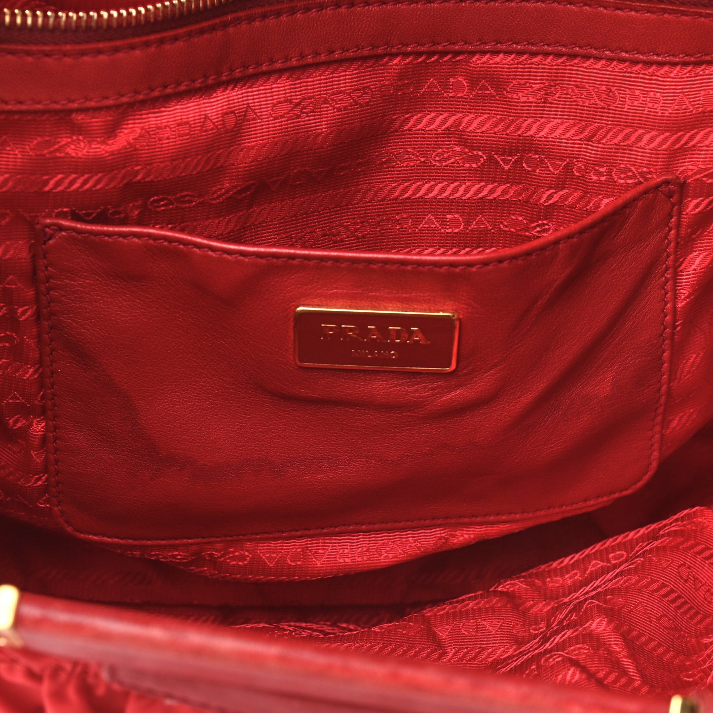 Tessuto Nylon Gaufre Tote Rosso
