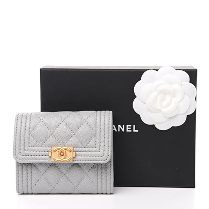 Chanel Caviar Quilted Small Boy Flap Wallet Grey 7 of 7