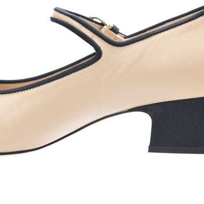 Chanel Lambskin Grosgrain Cap Toe Pumps 38.5 Beige Black 8 of 10