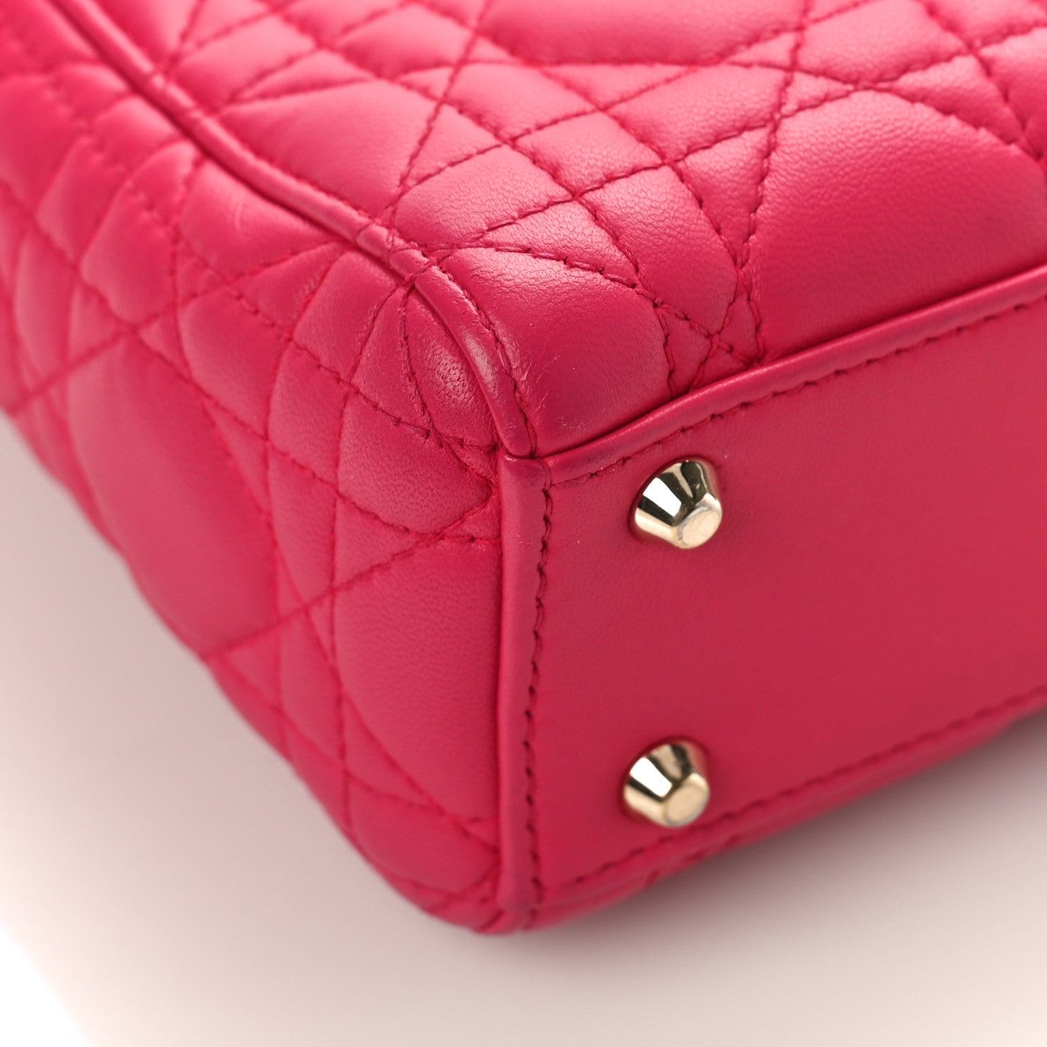 Christian Dior Lambskin Cannage Mini Lady Dior Fuchsia 7 of 8
