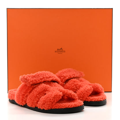 Hermes Woolskin Womens Chypre Sandals 35 Orange 11 of 11