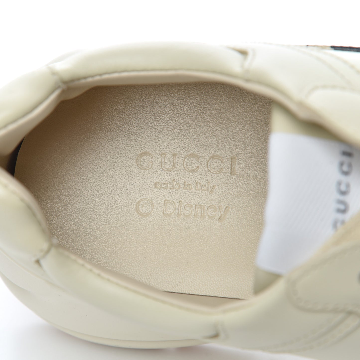 X DISNEY Calfskin Mickey Mouse Womens Rhyton Sneakers 39 Ivory