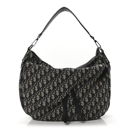 Christian Dior Oblique Saddle Soft Bag Beige Black 1 of 10