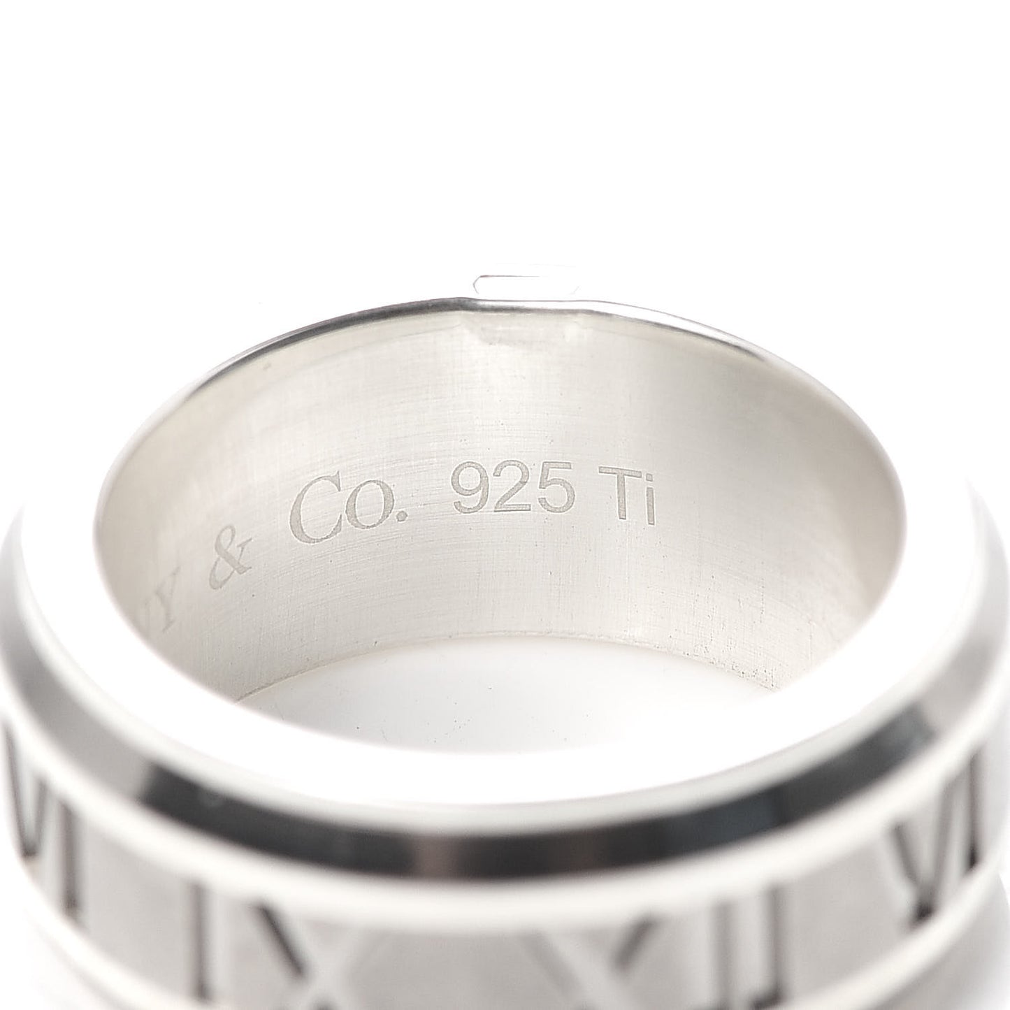 Sterling Silver Titanium Atlas Band Ring 48 4.5