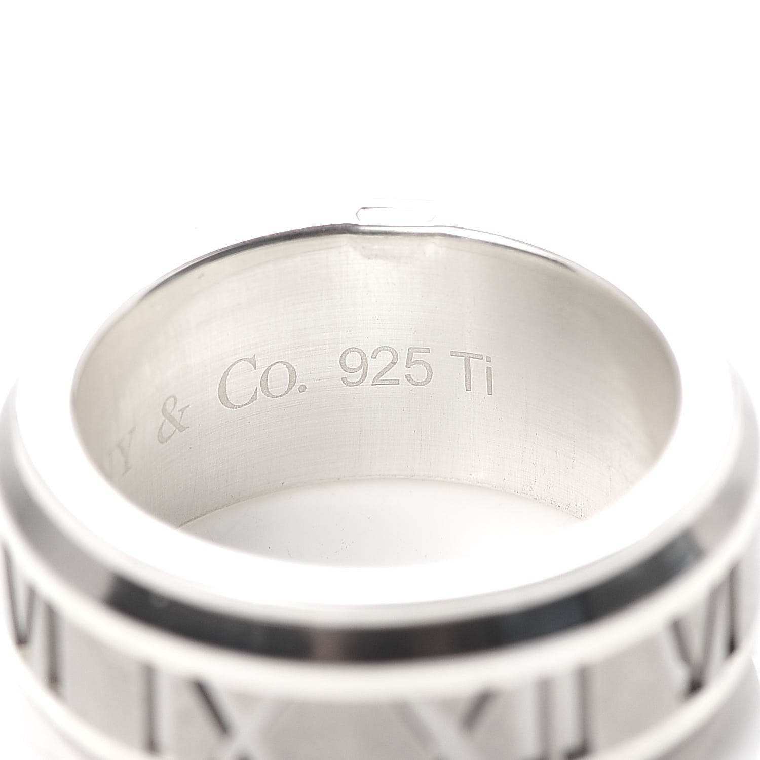 Tiffany Sterling Silver Titanium Atlas Band Ring 48 4.5 6 of 7
