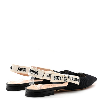 Christian Dior Technical Canvas Ribbon J'Adior Slingback Ballet Flats 36 Black 5 of 9