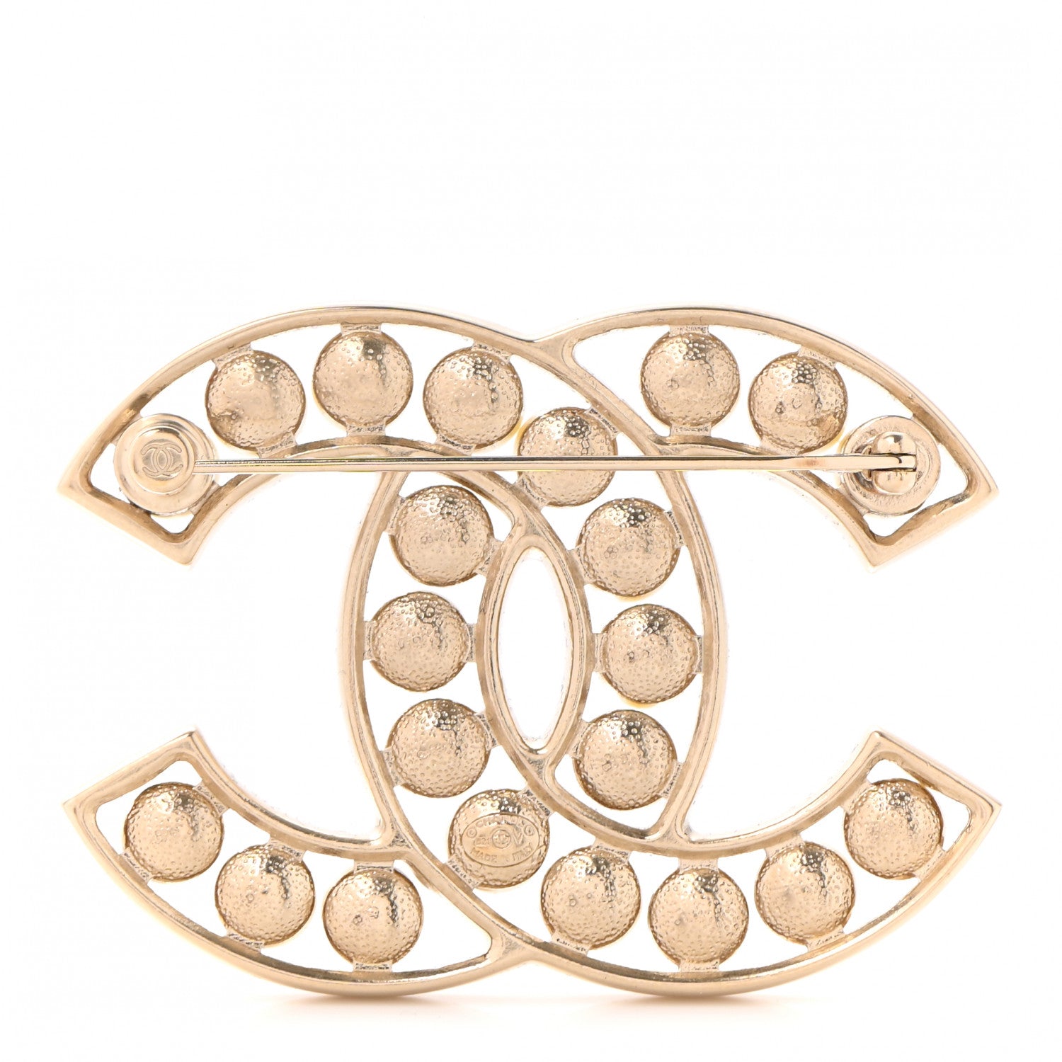 Chanel Pearl CC Brooch Light Gold 3 of 5