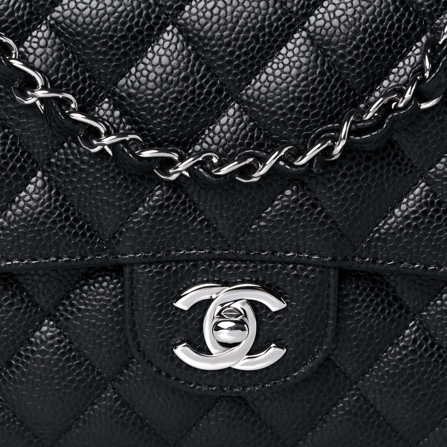 Chanel Caviar Quilted Medium Double Flap Black 9 of 11