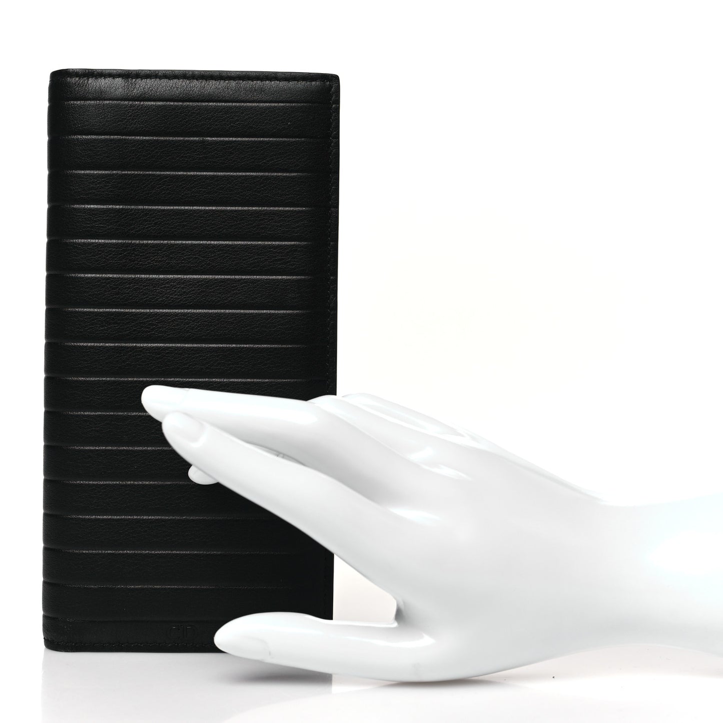 HOMME Calfskin Ribbed Wallet Black