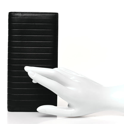 Christian Dior HOMME Calfskin Ribbed Wallet Black 2 of 8