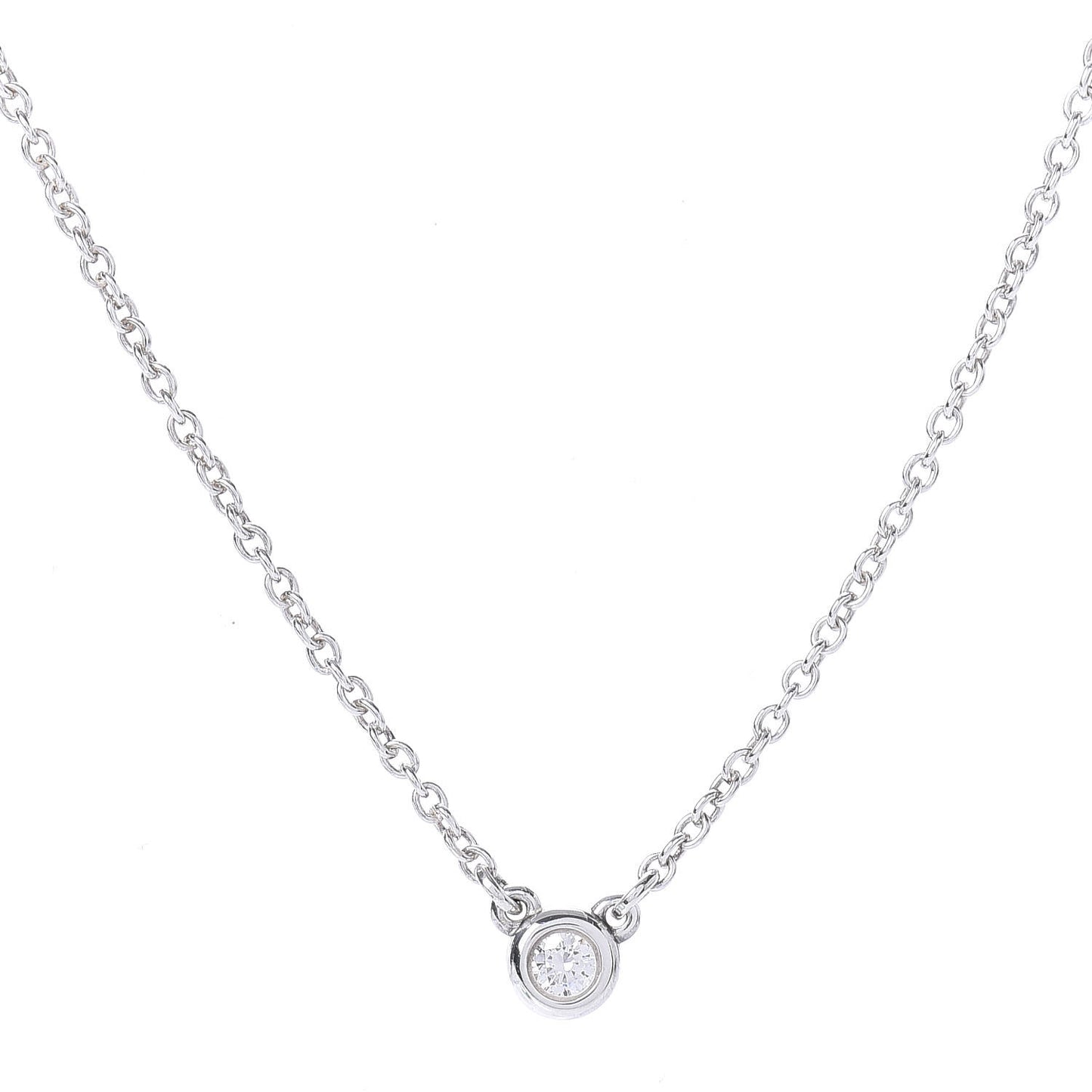 Sterling Silver Diamond .03ct Elsa Peretti Diamonds by the Yard Pendant Necklace