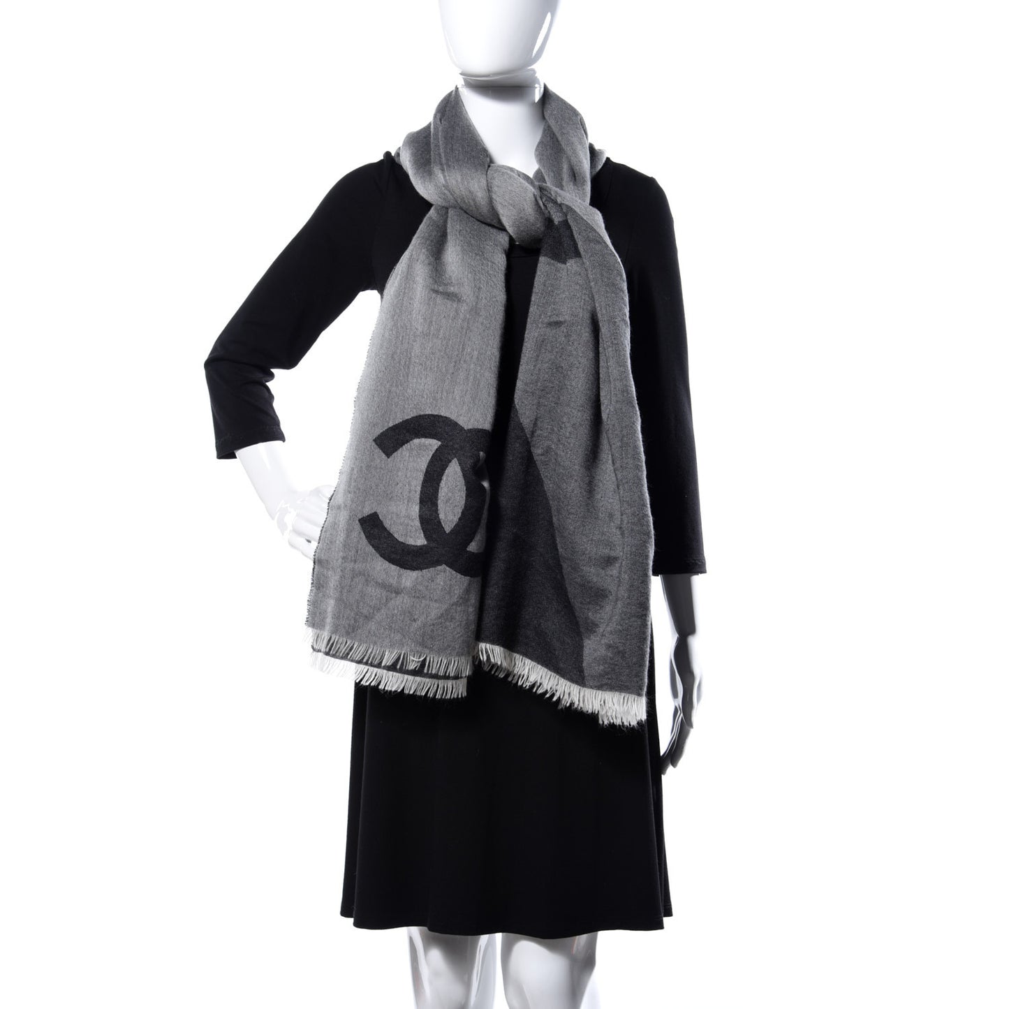 Cashmere CC Logo Stole Black