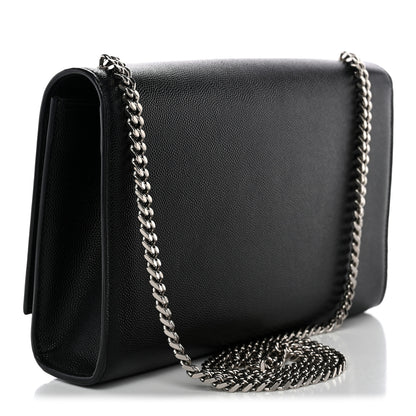 Saint Laurent Grain De Poudre Medium Classic Monogram Kate Satchel Black 3 of 15