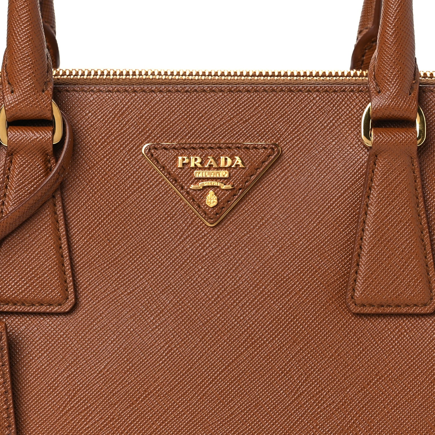 Prada Saffiano Small Galleria Double Zip Tote Caramel 10 of 12