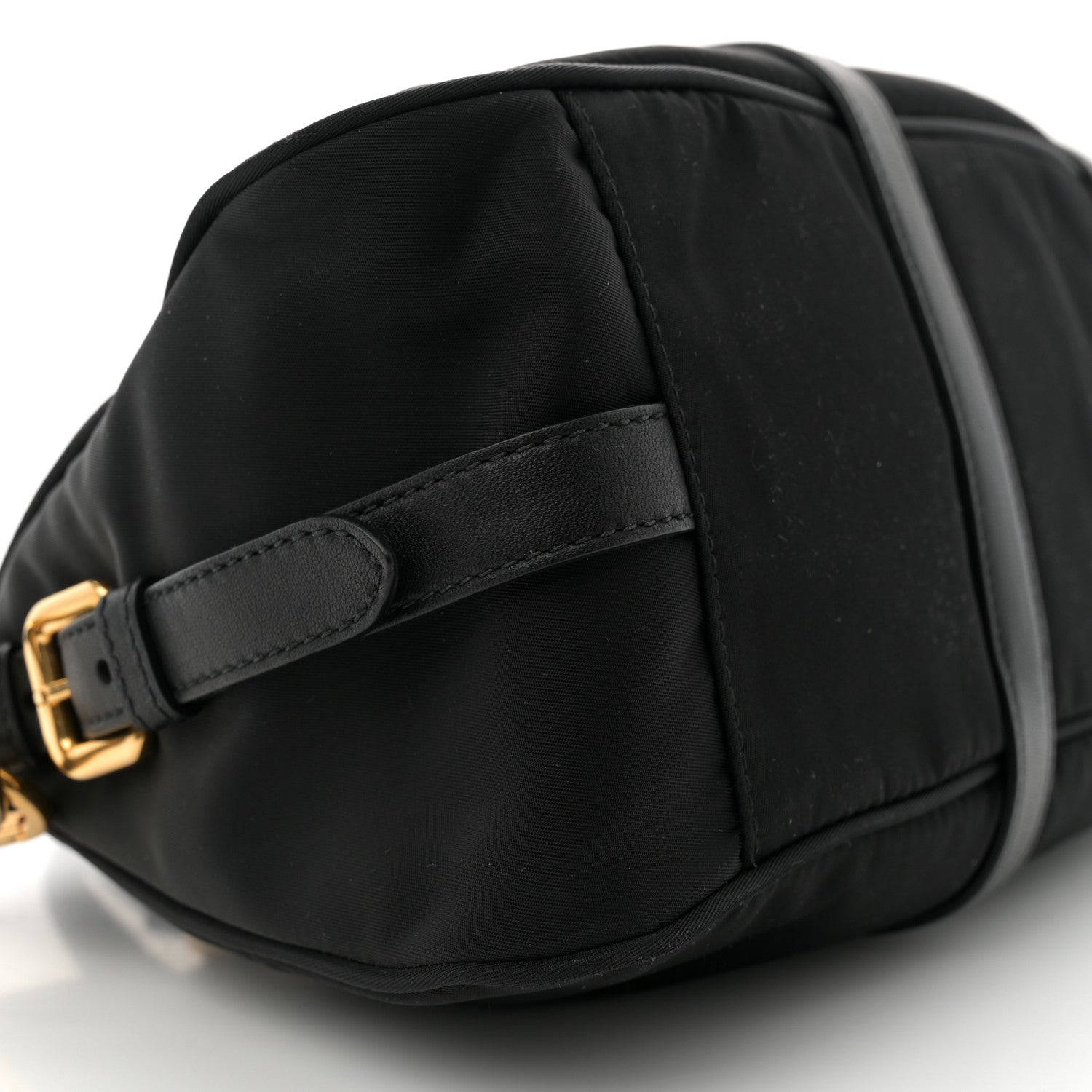 Prada Tessuto Nylon Soft Calfskin Shopping Satchel Black 9 of 10