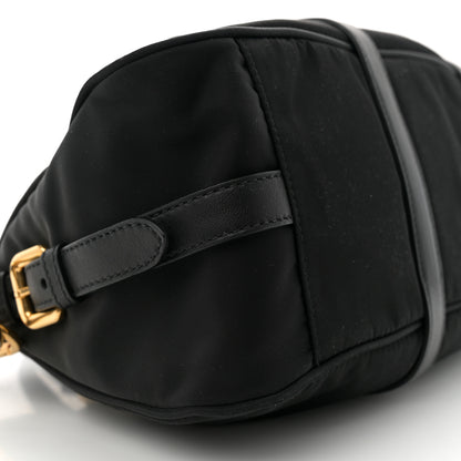Prada Tessuto Nylon Soft Calfskin Shopping Satchel Black 9 of 10