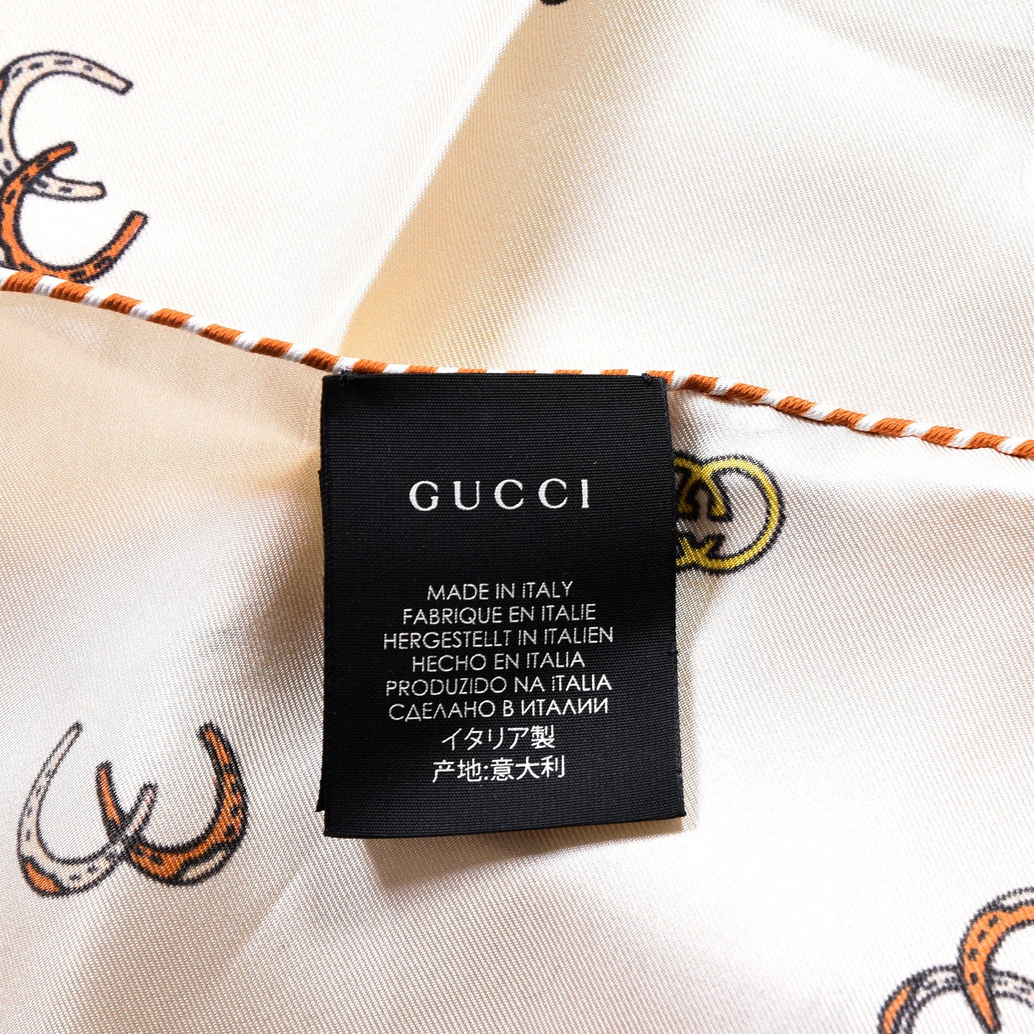 Gucci Silk Twill Poket Logos Pocket Square Ivory 3 of 4