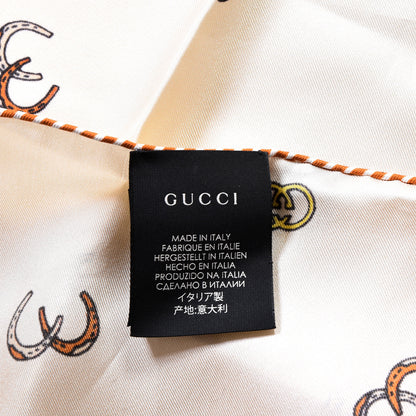 Gucci Silk Twill Poket Logos Pocket Square Ivory 3 of 4