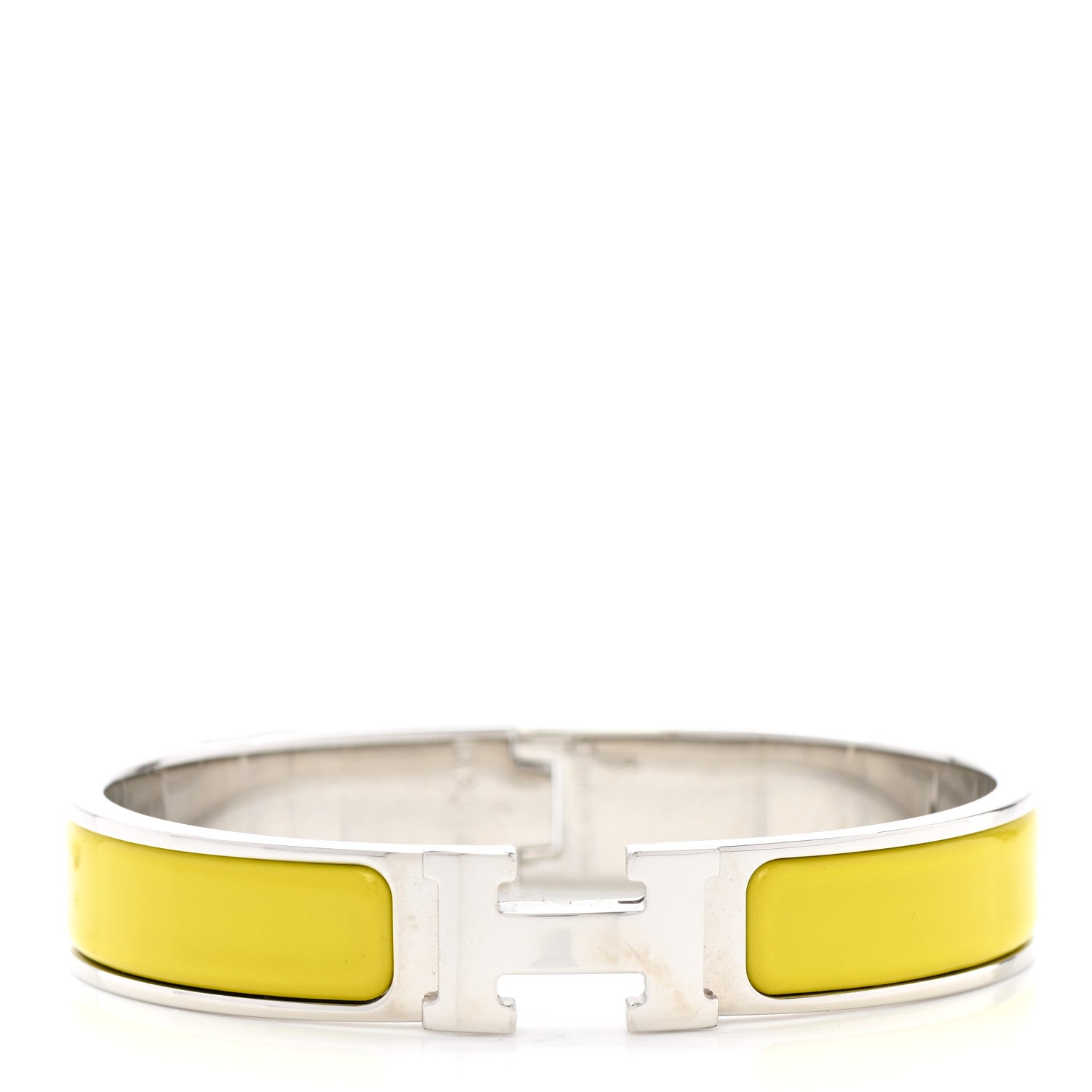 Hermes Enamel Narrow Clic Clac H Bracelet GM Chartreuse 1 of 6