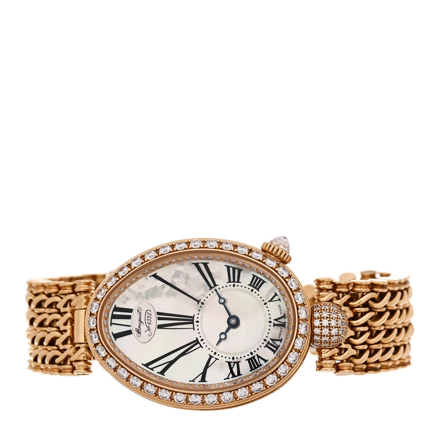 Breguet 18K Yellow Gold Diamond Bezel Mother of Pearl 25mm Reine de Naples Automatic Watch 8928 2 of 4