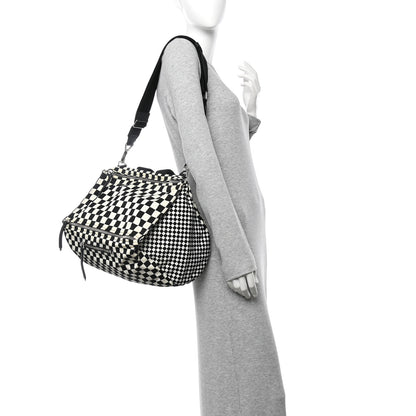 Givenchy Nylon Checker Print Large Pandora Black White 2 of 15