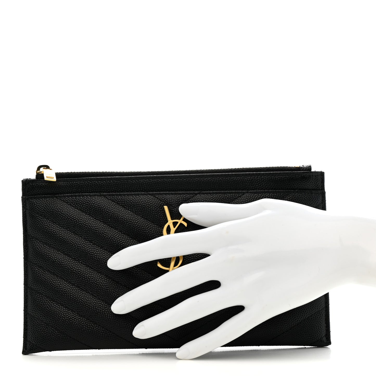 Grain De Poudre Chevron Monogram Bill Pouch Black