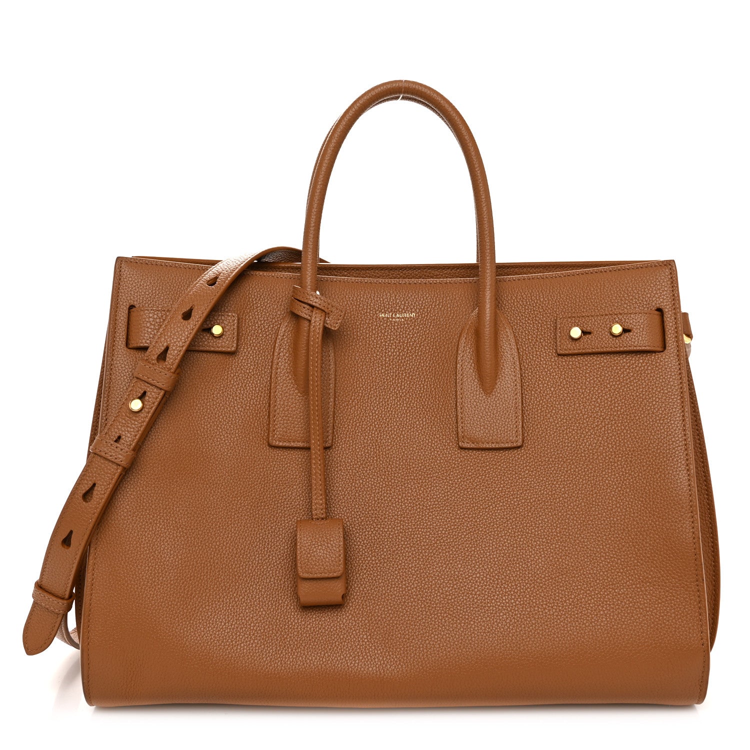 Saint Laurent Grained Calfskin Large Supple Sac De Jour Cinnamon 1 of 10