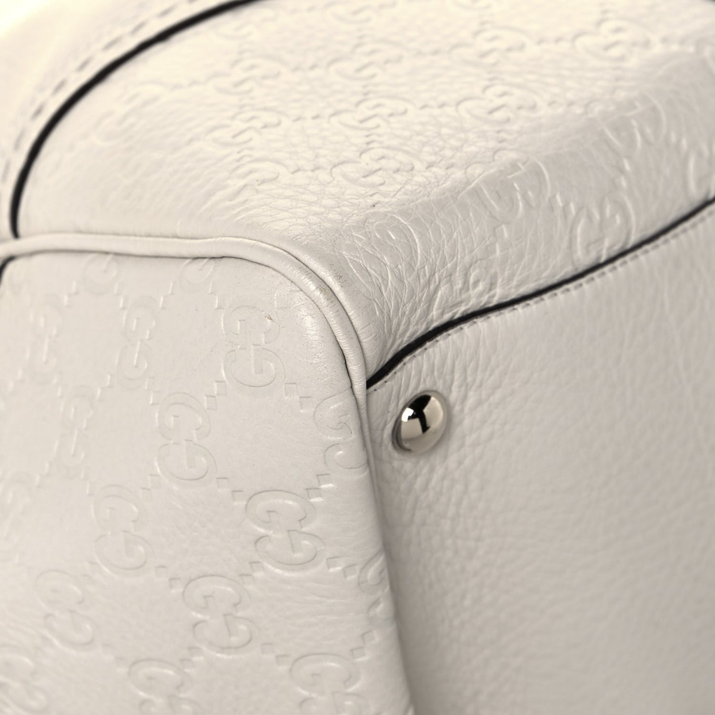 Calfskin Guccissima Large Signoria Tote Off White