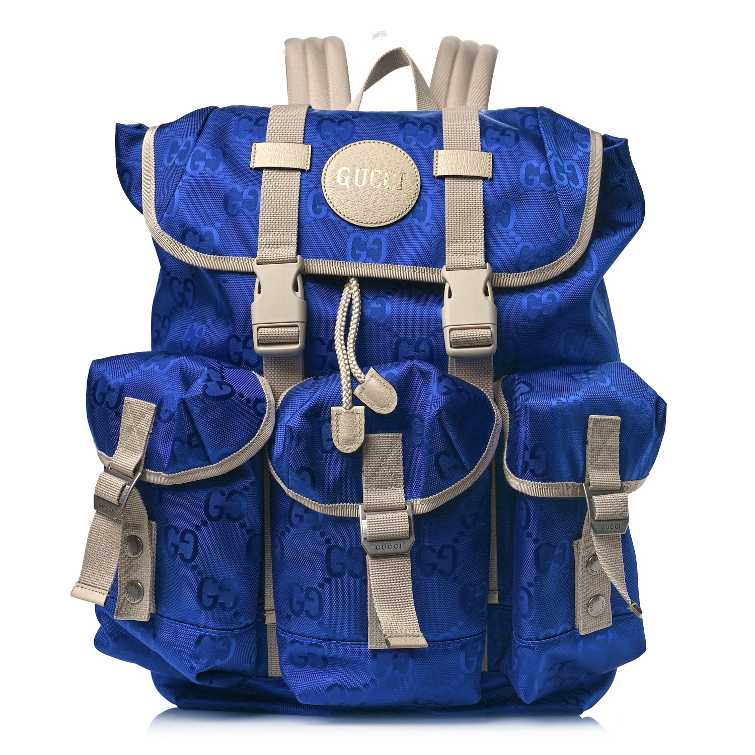 Gucci Econyl Nylon Monogram Off The Grid Utility Pocket Backpack Orient Blue New Plaster 1 of 7