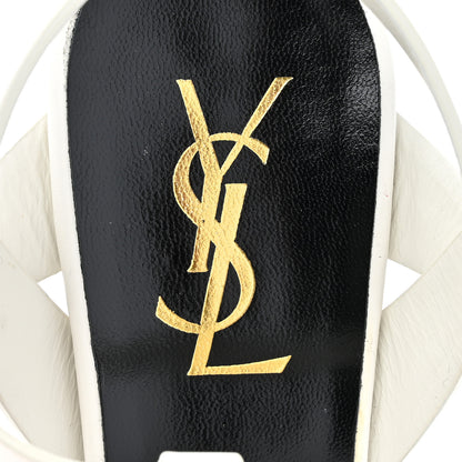 Saint Laurent Calfskin Tribute 105 Platform Sandals 37.5 Porcellana 7 of 11