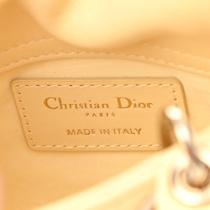 Christian Dior Lambskin Cannage Micro Lady Dior Soft Yellow 6 of 10
