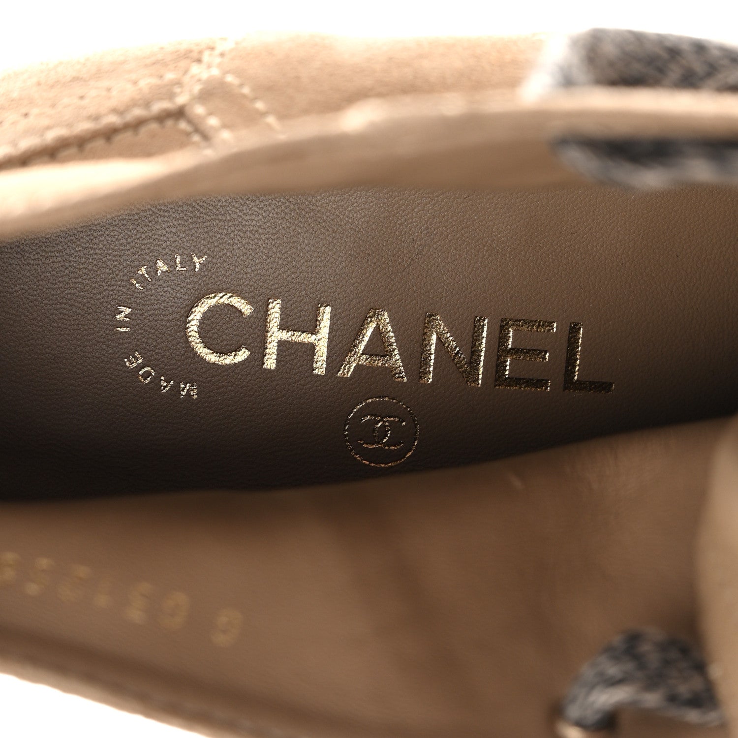 Chanel Suede Calfskin Lace Up Wedge Booties 40.5 Beige 7 of 9