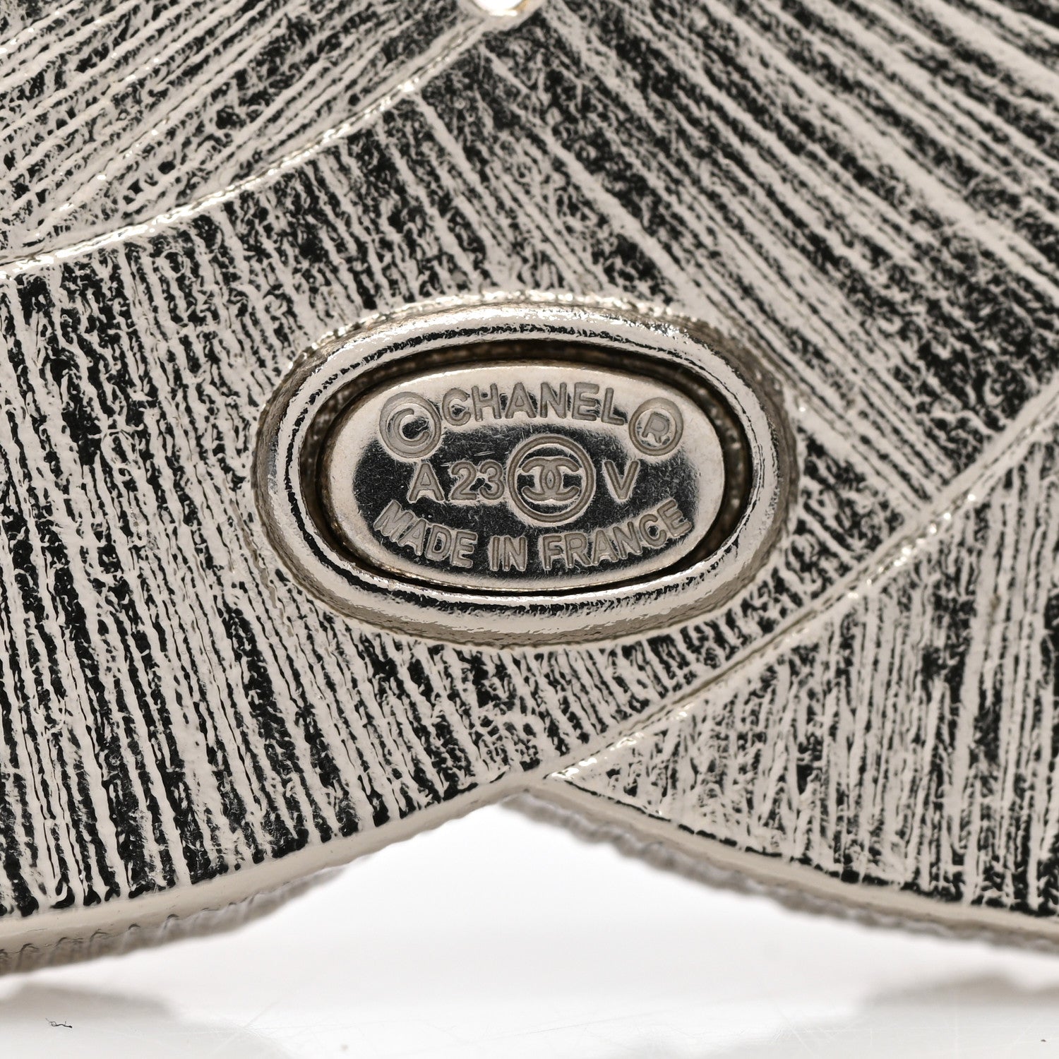 Chanel Baguette Crystal CC Brooch Silver 4 of 4