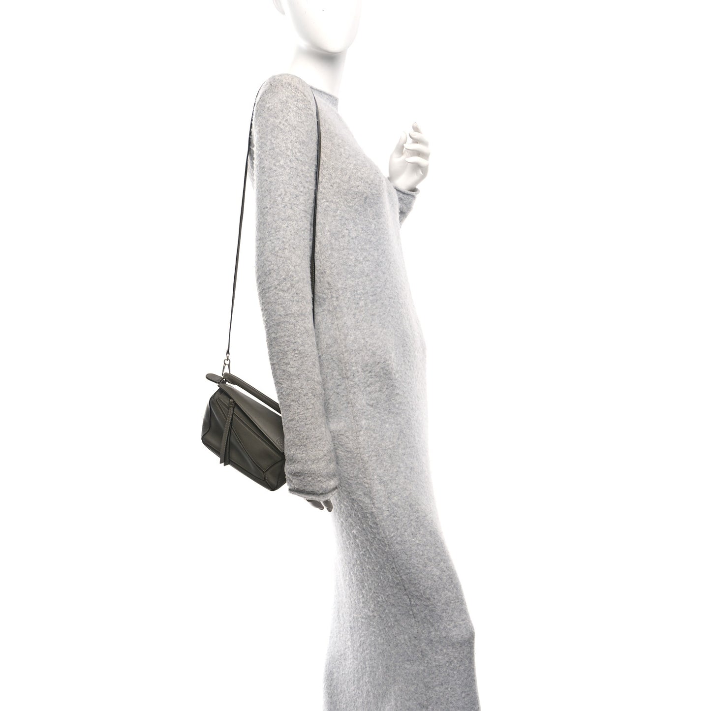 Calfskin Mini Puzzle Bag Khaki Green