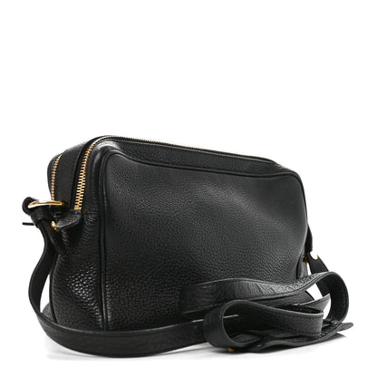 Prada Vitello Daino Medium Double Zip Shoulder Bag Black 5 of 17