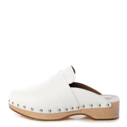 Hermes Smooth Calfskin Calya Mule 36 White 1 of 9