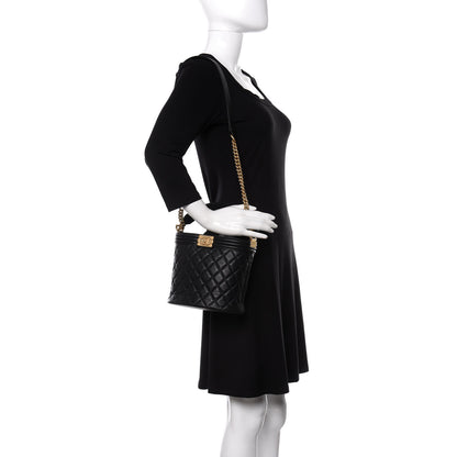 Chanel Calfskin Quilted Boy Bucket Bag Black 2 of 8