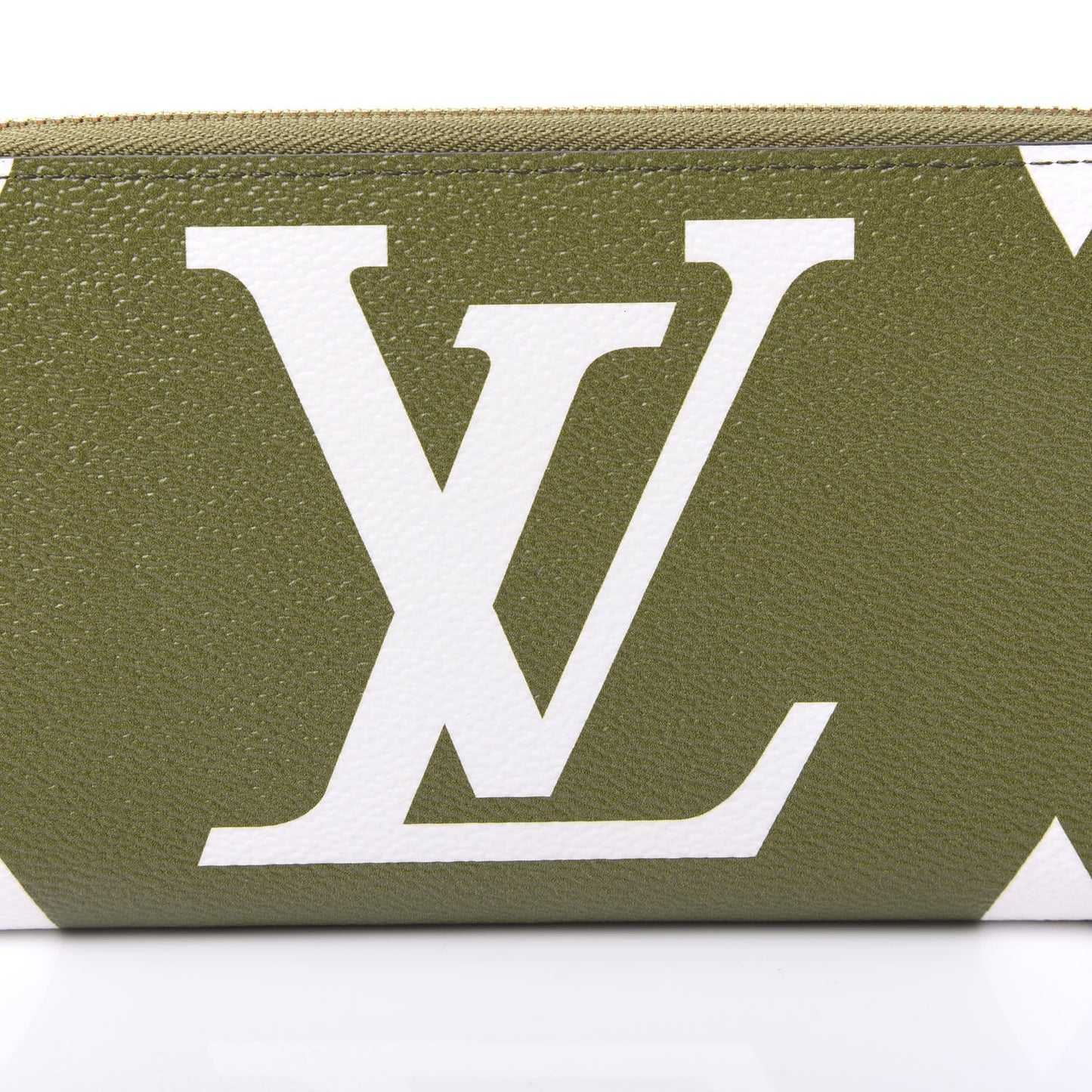 Monogram Giant Zippy Wallet Kaki White