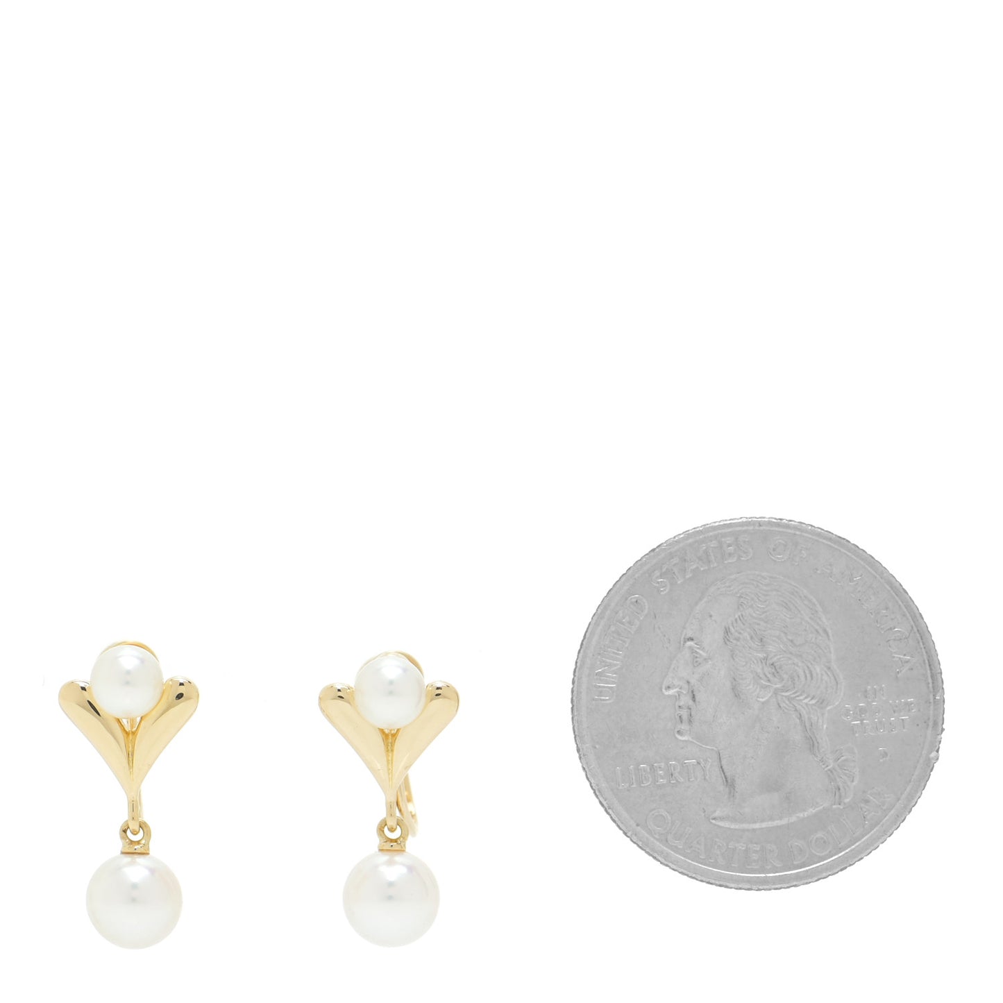 18K Yellow Gold Akoya Pearl 4.5-6.5mm Drop Screw-Back Earrings