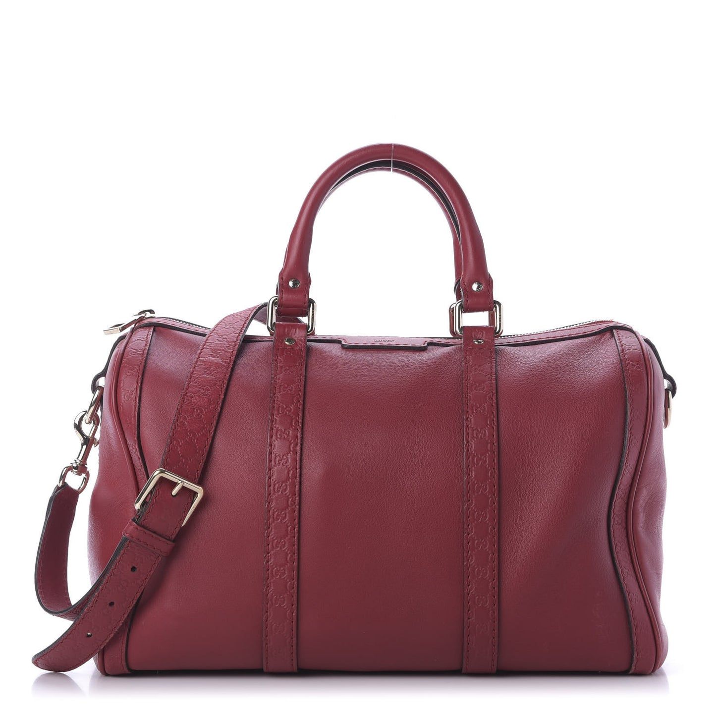 Calfskin Microguccissima Trim Medium Boston Raspberry Red