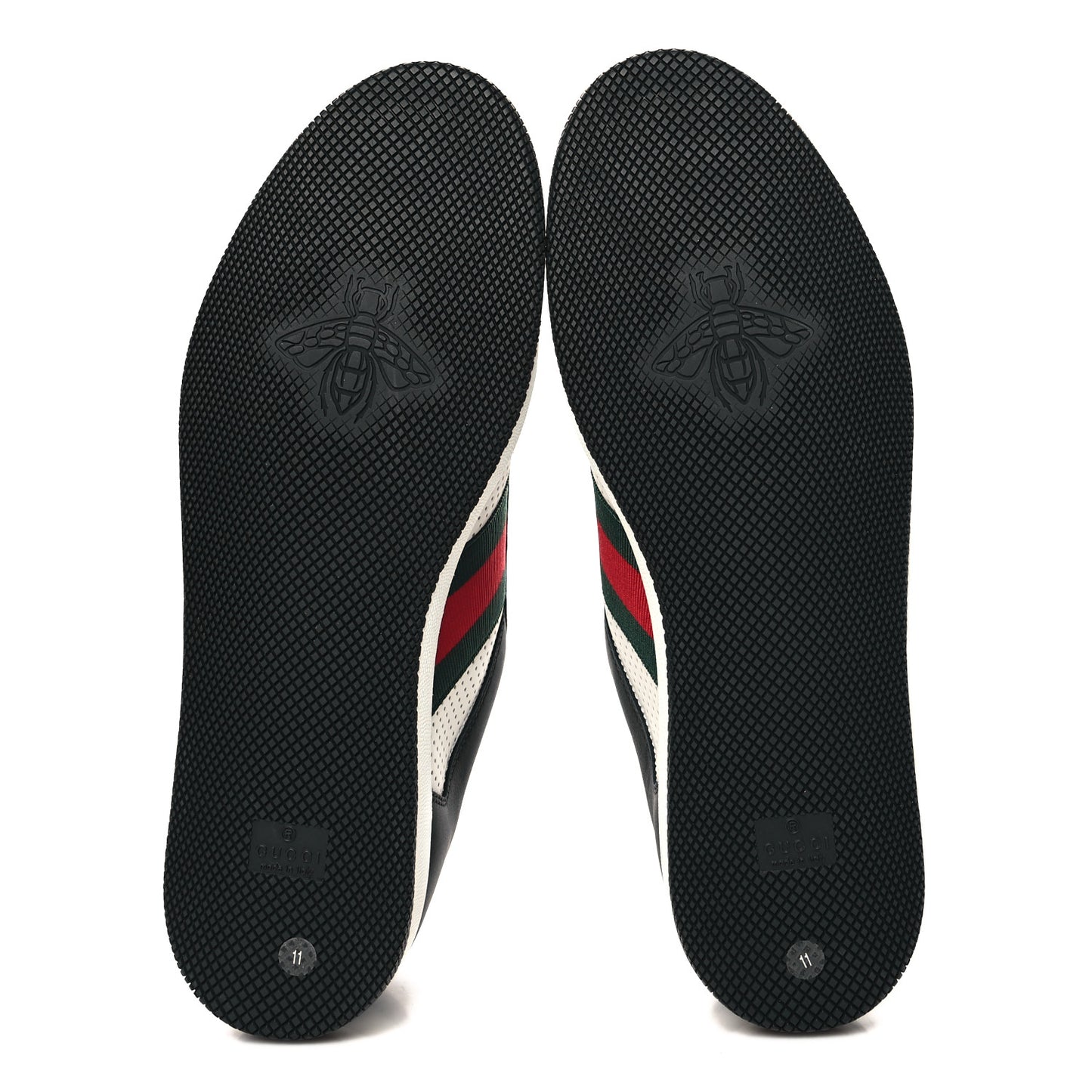 Calfskin Web Mens Screener Sneakers 11 Black White