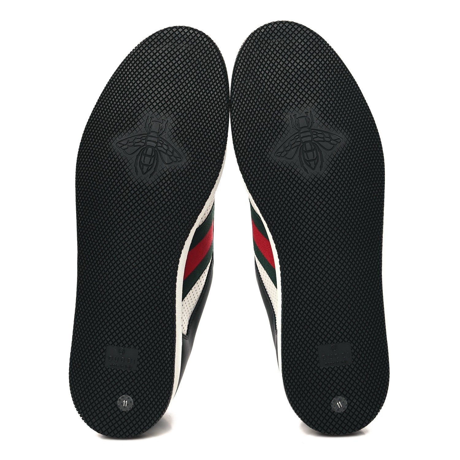 Gucci Calfskin Web Mens Screener Sneakers 11 Black White 6 of 10