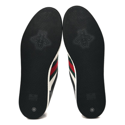 Gucci Calfskin Web Mens Screener Sneakers 11 Black White 6 of 10