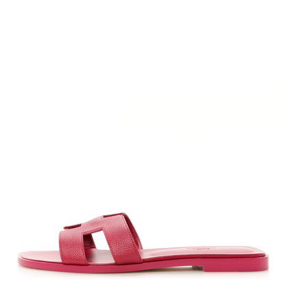 Hermes Epsom Oran Sandals 38 Rose Magenta 1 of 9