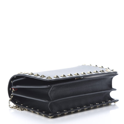 Valentino Garavani Calfskin Rockstud Wallet on Chain Black 4 of 11