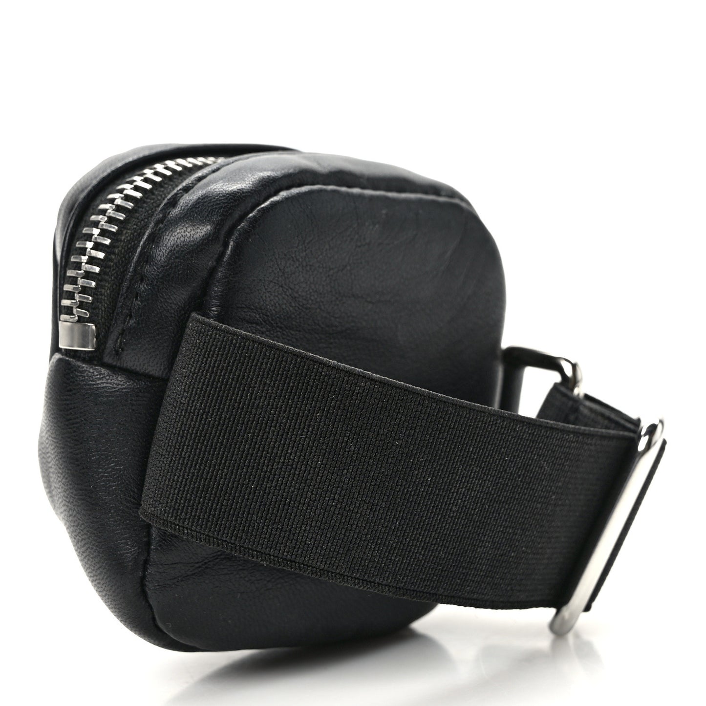 Nappa Re-Nylon Metal Triangle Logo Mini Arm Pouch Black