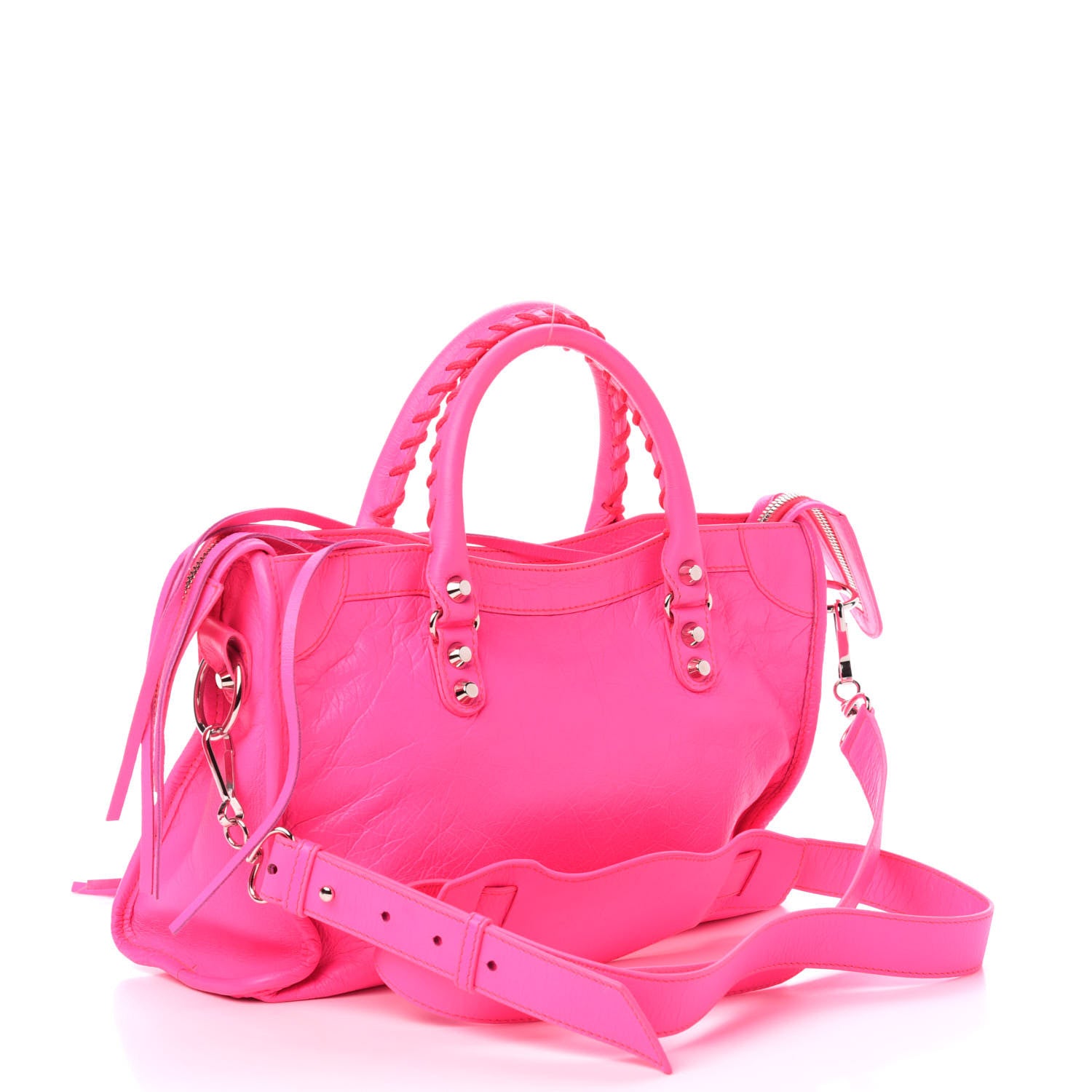 Balenciaga Agneau Classic Silver Hardware S City Rose Fluo 5 of 14