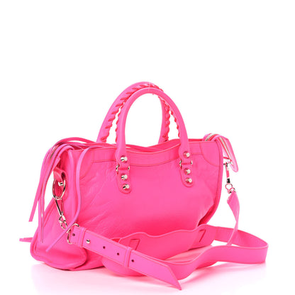 Balenciaga Agneau Classic Silver Hardware S City Rose Fluo 5 of 14