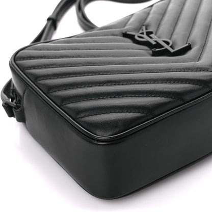 Saint Laurent Calfskin Matelasse Monogram Monochrome Lou Camera Bag Black 9 of 11